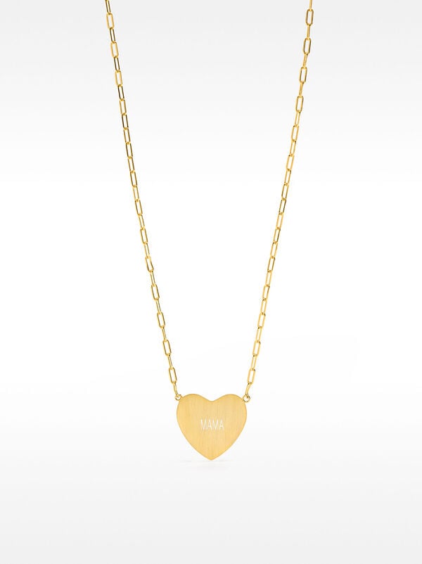Short necklace with heart charm - 925 sterling silver