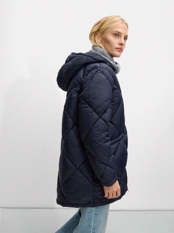 Quilted coat with hood