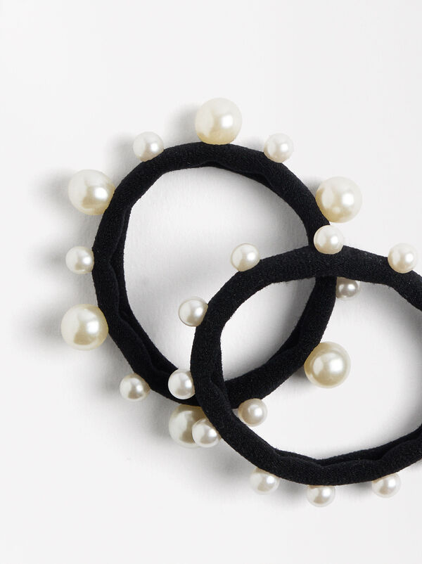 Set di elastici per capelli con perle