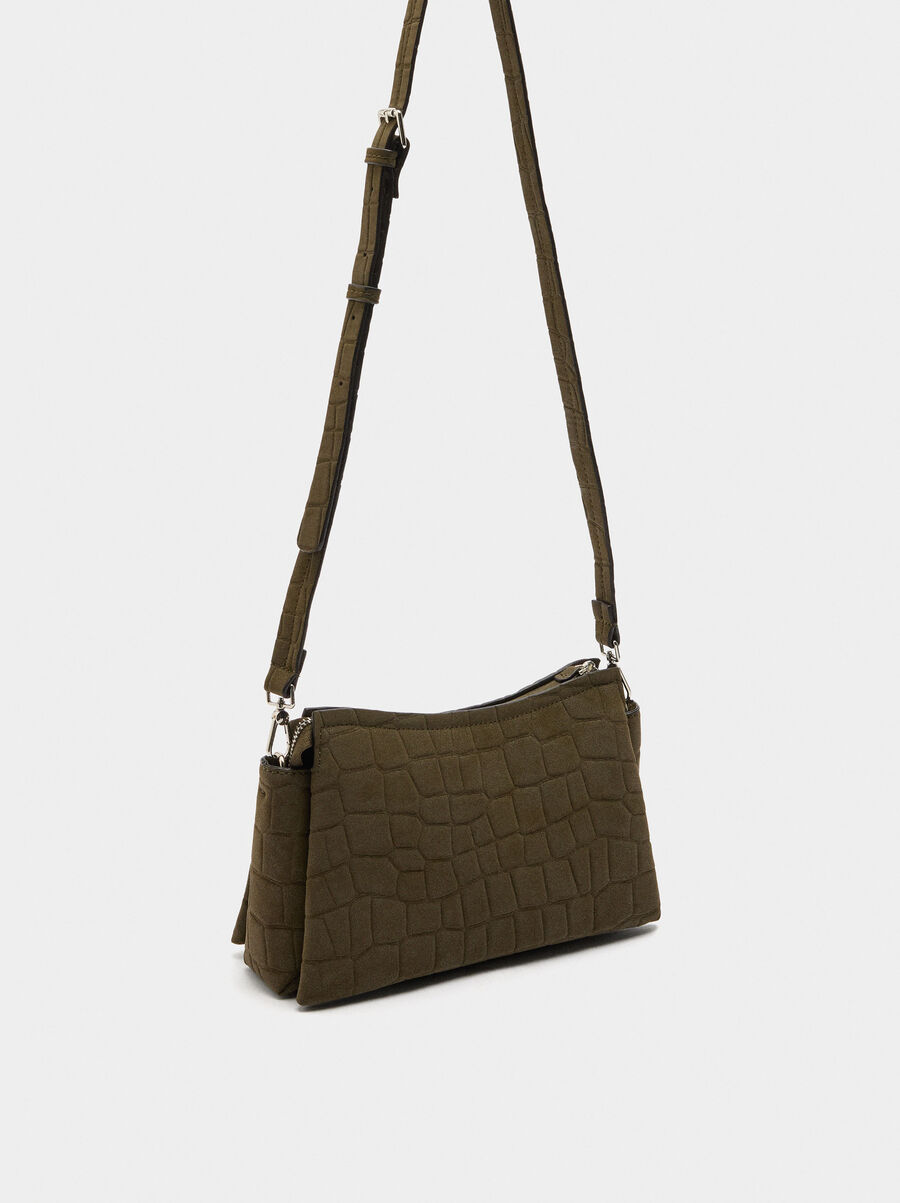 Crossbody bag with animal engraving