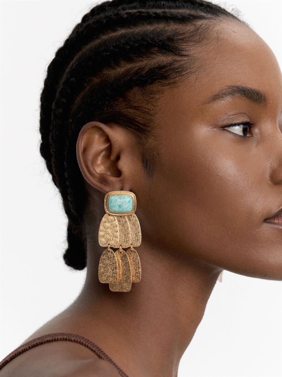 Maxi long earrings with stones