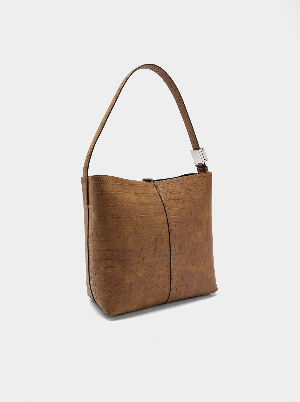 Shoulder bag with animal embossing