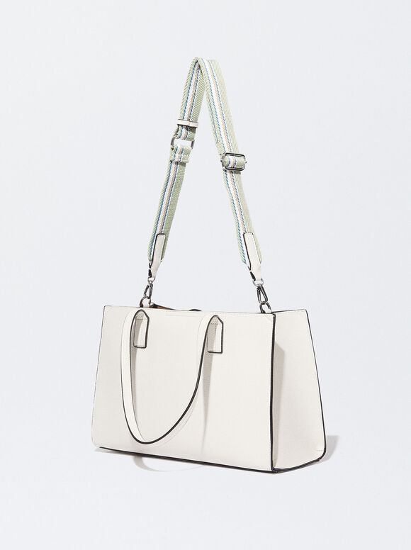 Tote Bag With Removable Interior, Ecru, hi-res