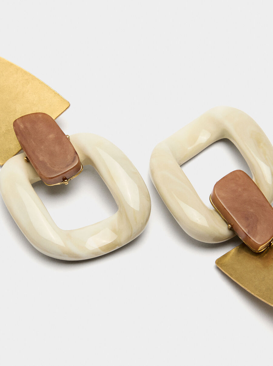 Maxi geometric earrings with stones