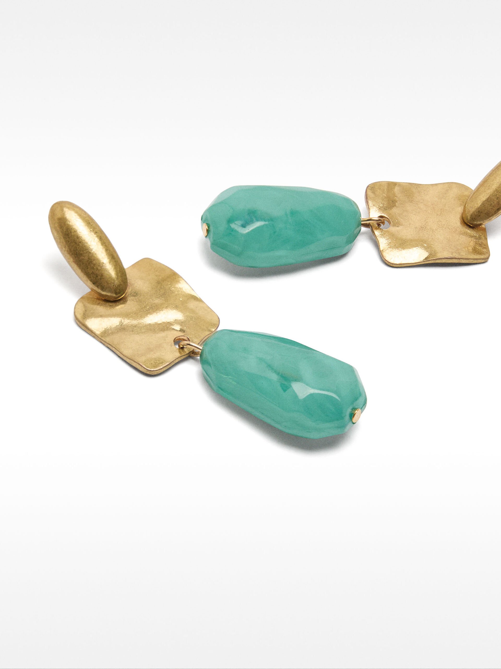 Pendientes largos efecto piedra image number 2.0