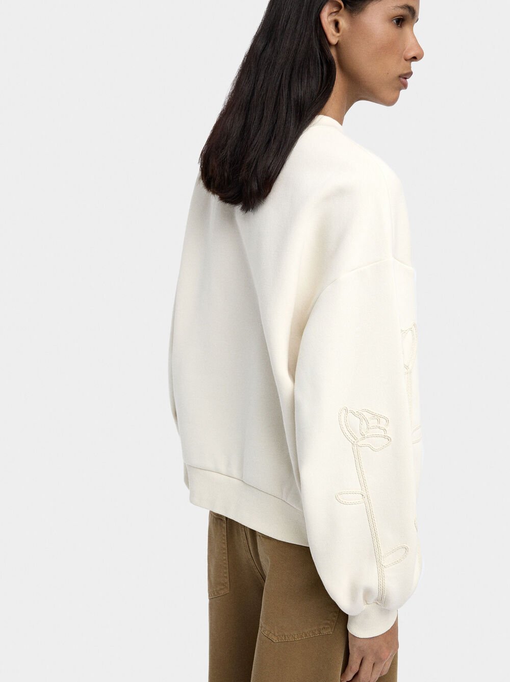 Cotton sweatshirt with flower