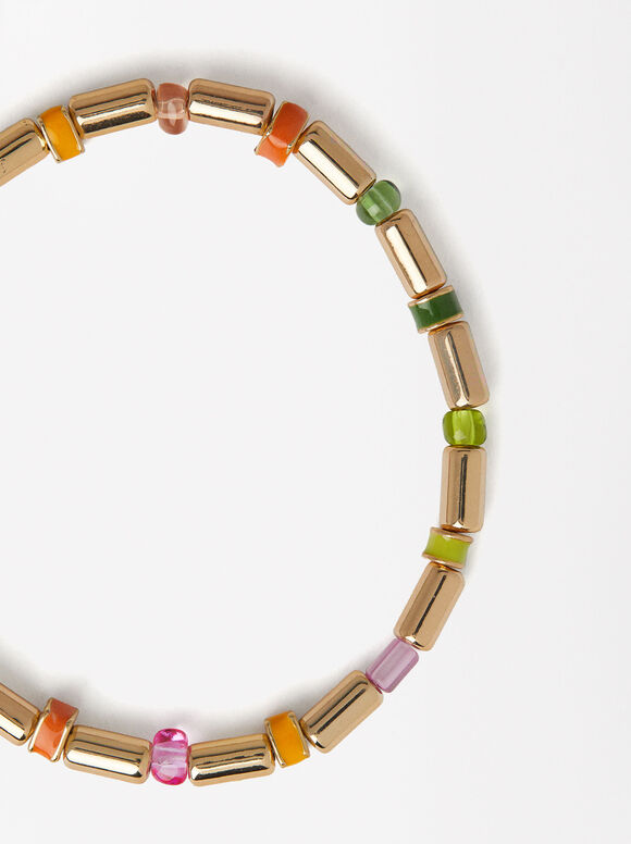 Multicolored Elastic Bracelet, Multicolor, hi-res