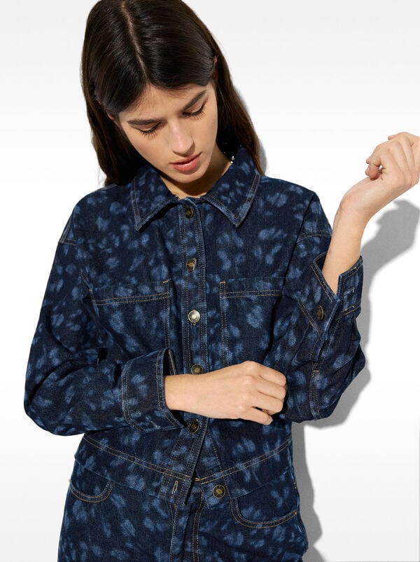 Printed denim jacket