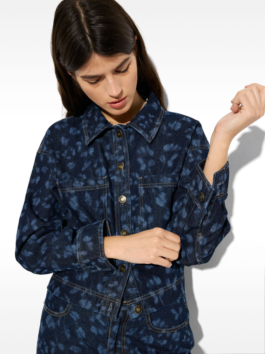 Printed denim jacket