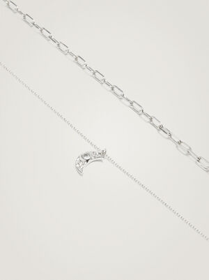 Necklace With Moon And Zirconia image number 2.0