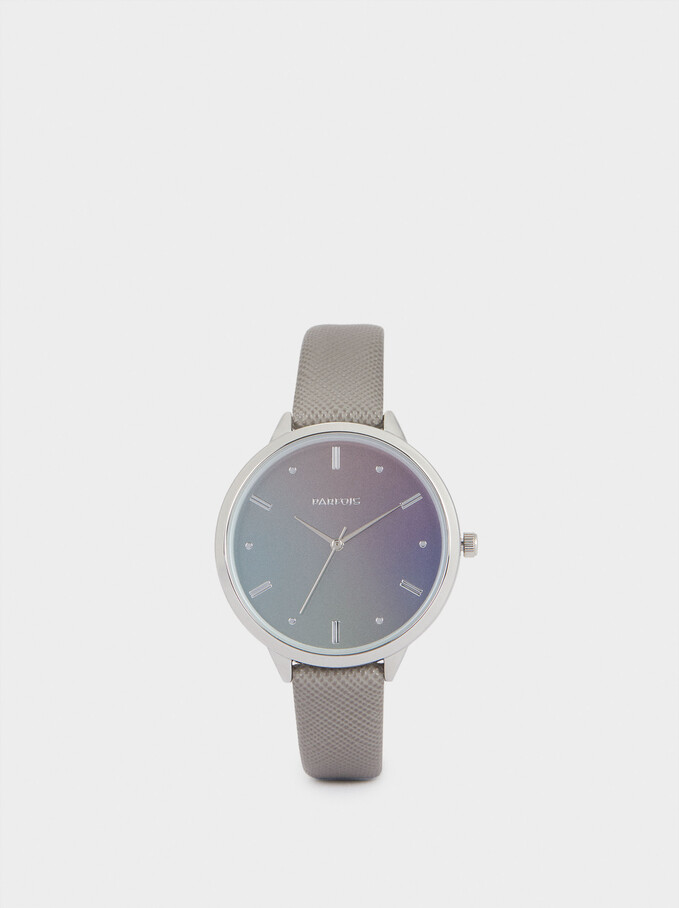 Watch With Contrasting Face, Grey, hi-res