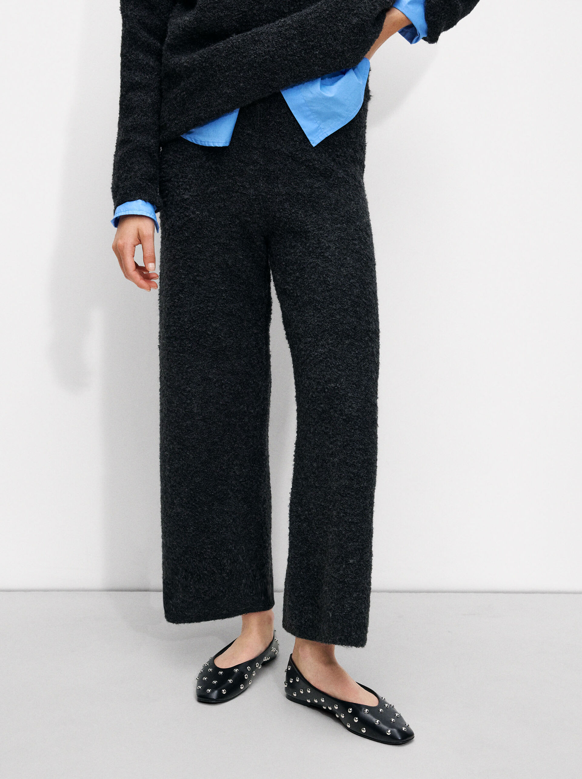 Knit pants with wool blend image number 1.0