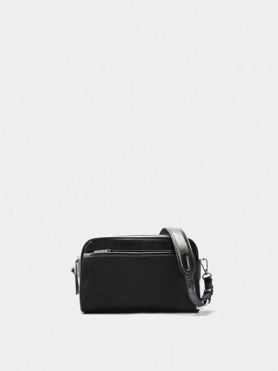 Bolso bandolera contraste de texturas