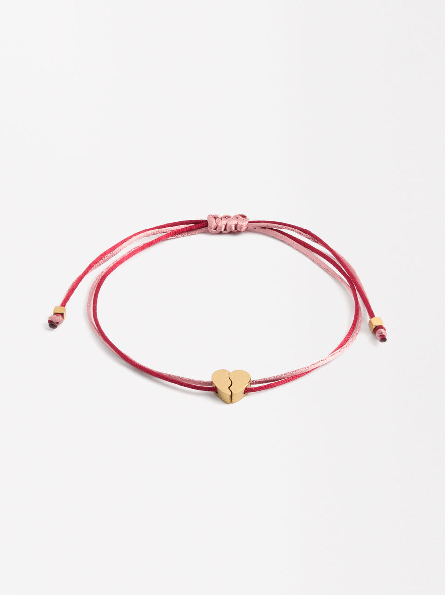 Adjustable heart bracelet - stainless steel
