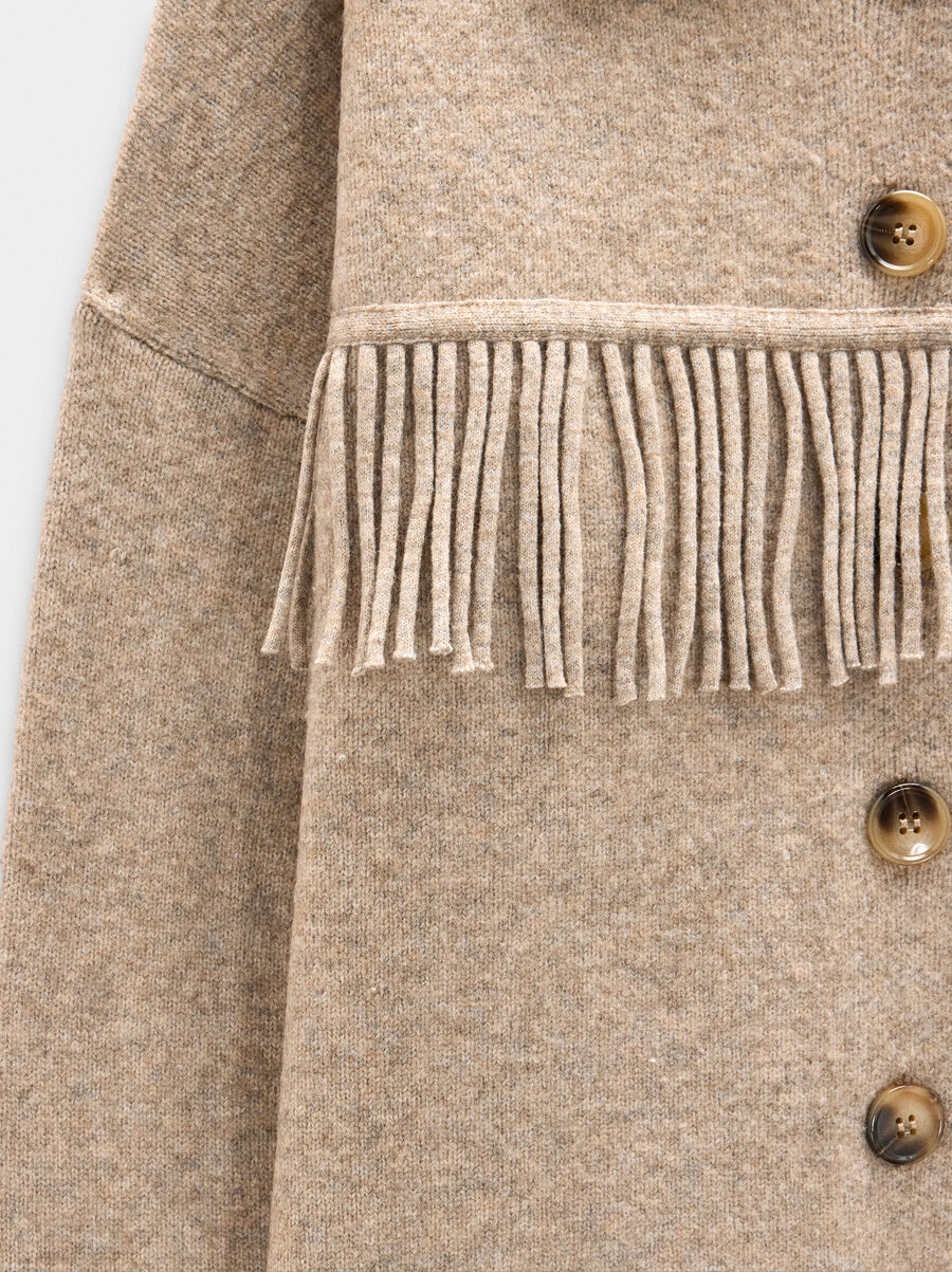 Knit cardigan with fringes