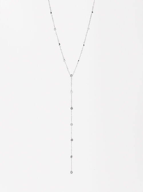 Collar con zirconias - acero inoxidable