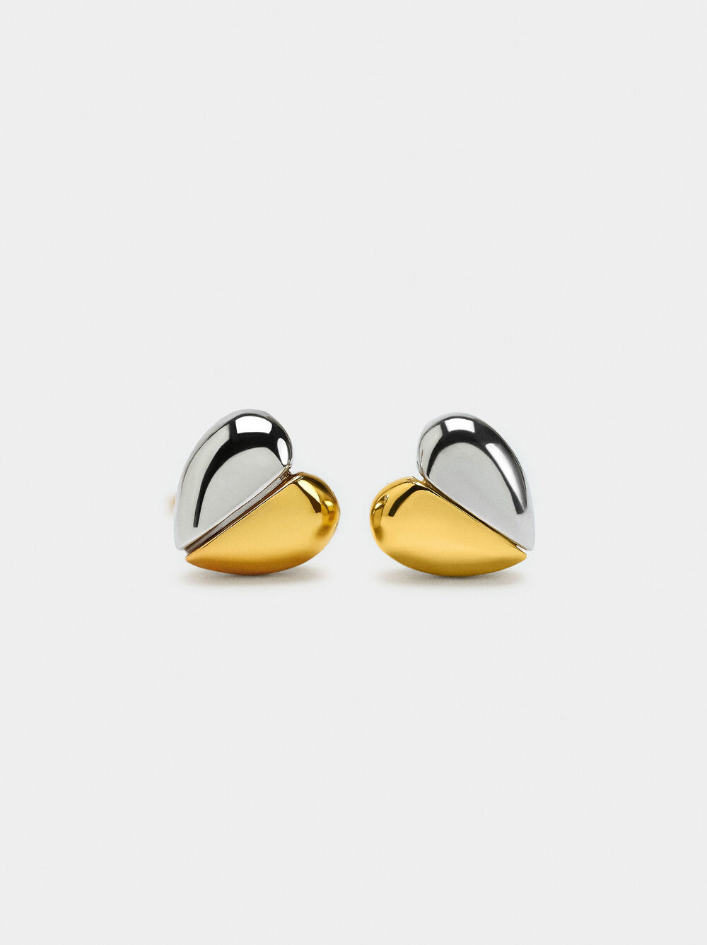 Bicolor heart earrings – 925 sterling silver