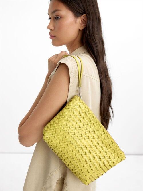 Handbag with braided leather
