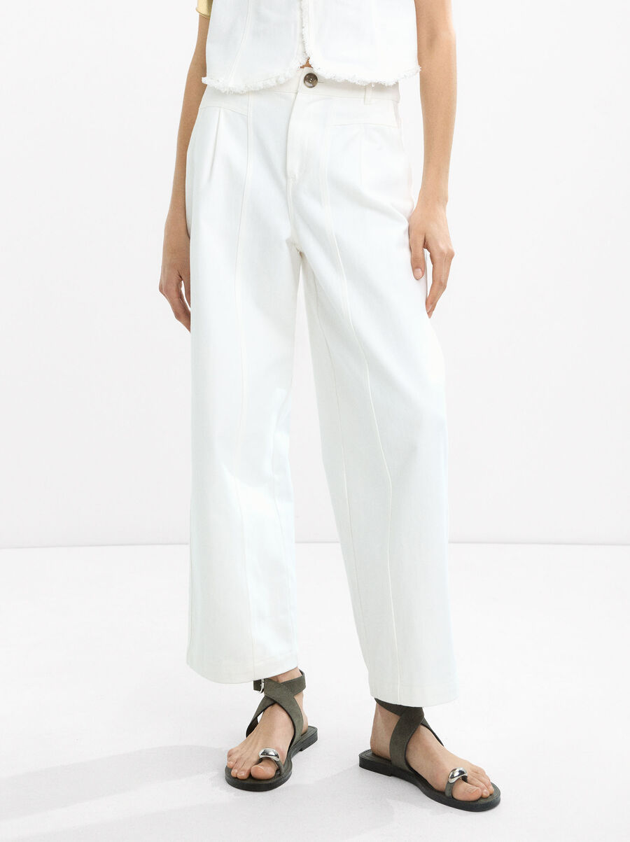 100% cotton trousers with pleats