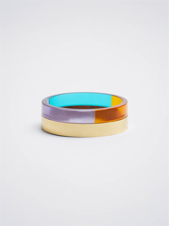 Wood And Resin Bracelet, Multicolor, hi-res