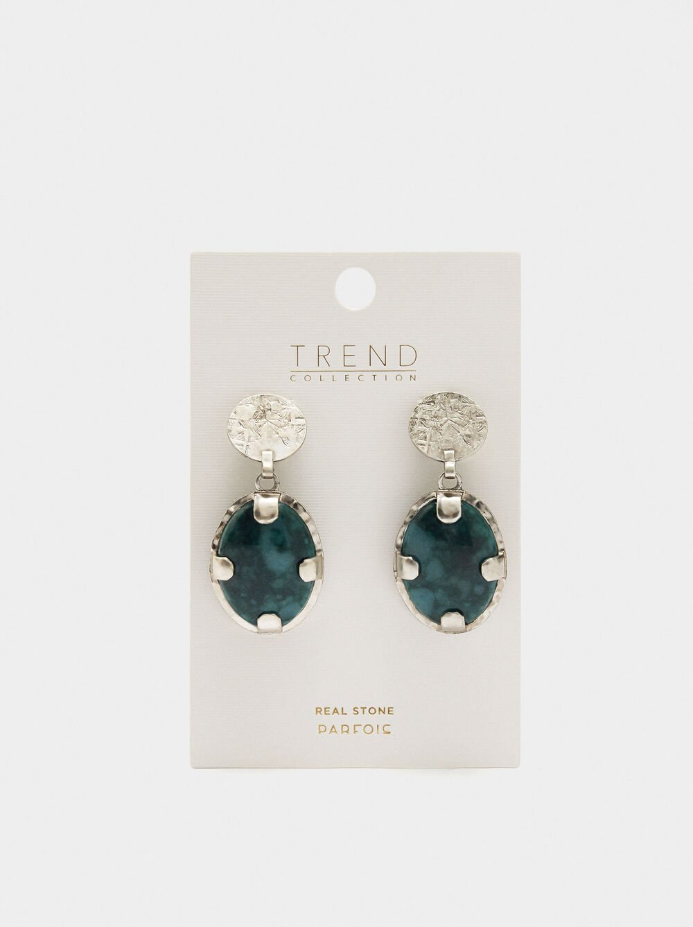 Maxi oval earrings with stones