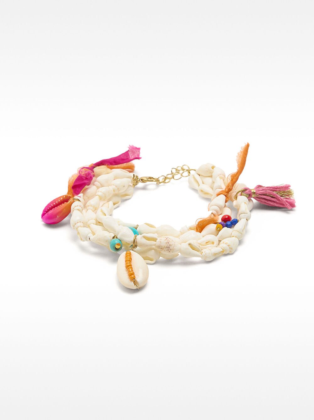 Multi-strand bracelet with shells
