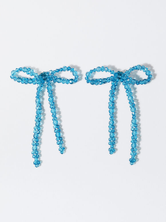 Online Exclusive - Bow Earrings, Blue, hi-res