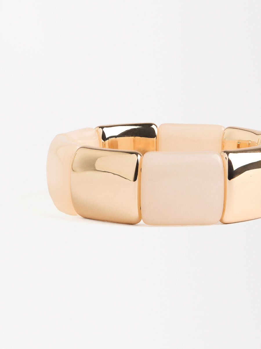 Bracciale elastico con quadrati perlati