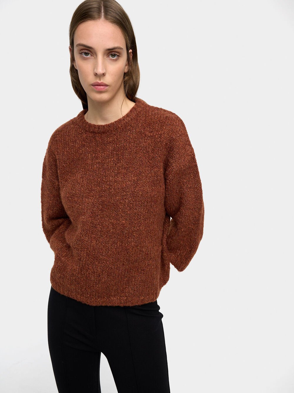 Plain knit sweater