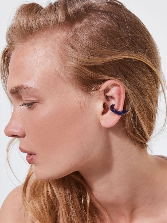 Online Exclusive - Resin Ear Cuff, Blue, hi-res