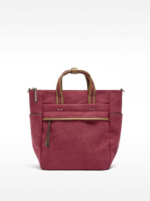 Canvas backpack with shoulder strap