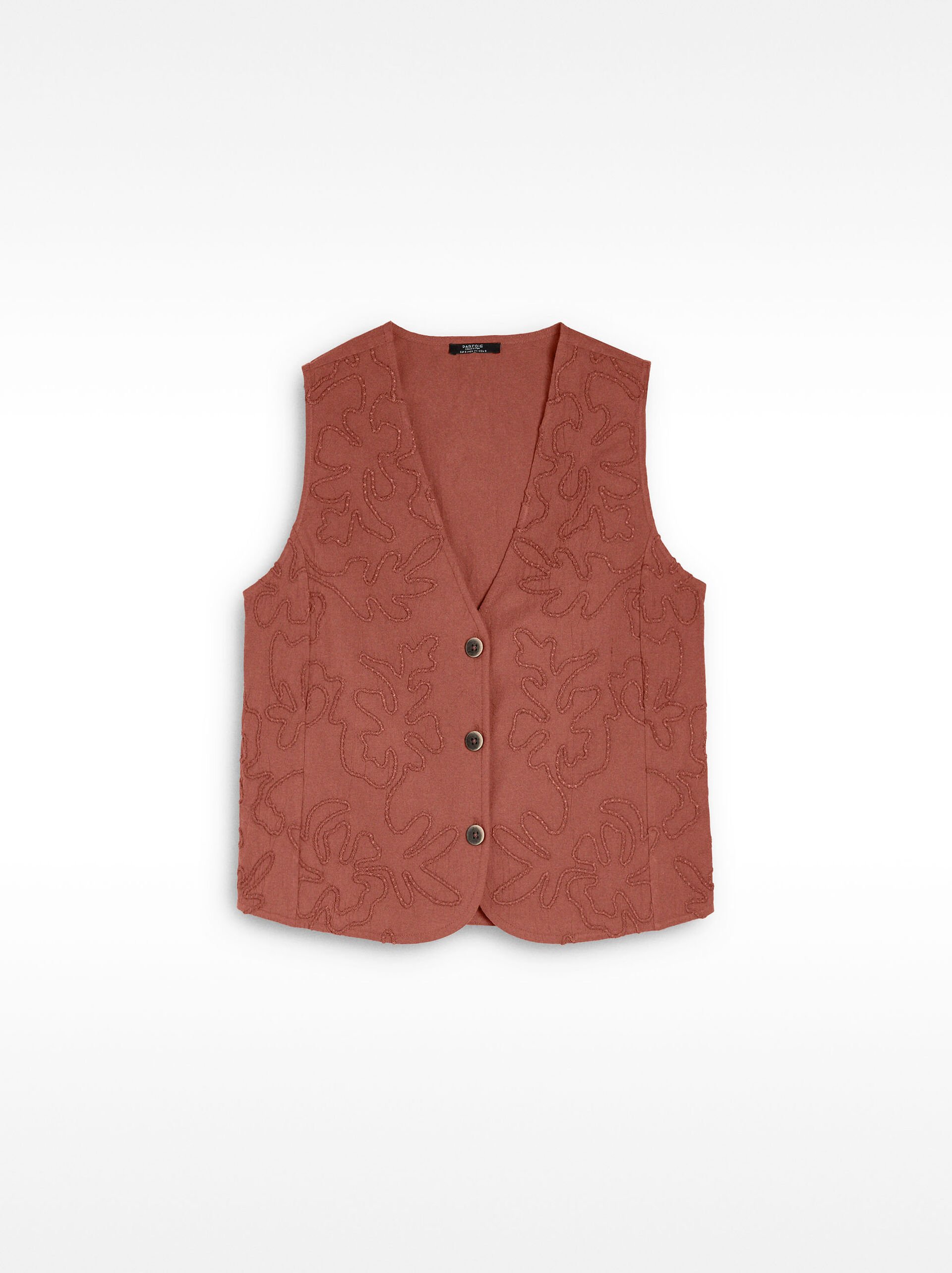 Gilet avec broderies 100% coton image number 4.0