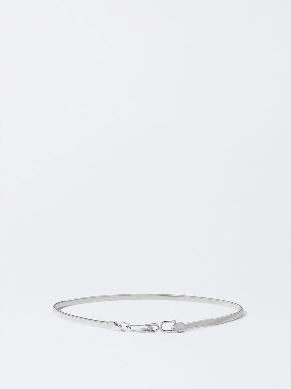 Metal Stretch Belt, Silver, hi-res