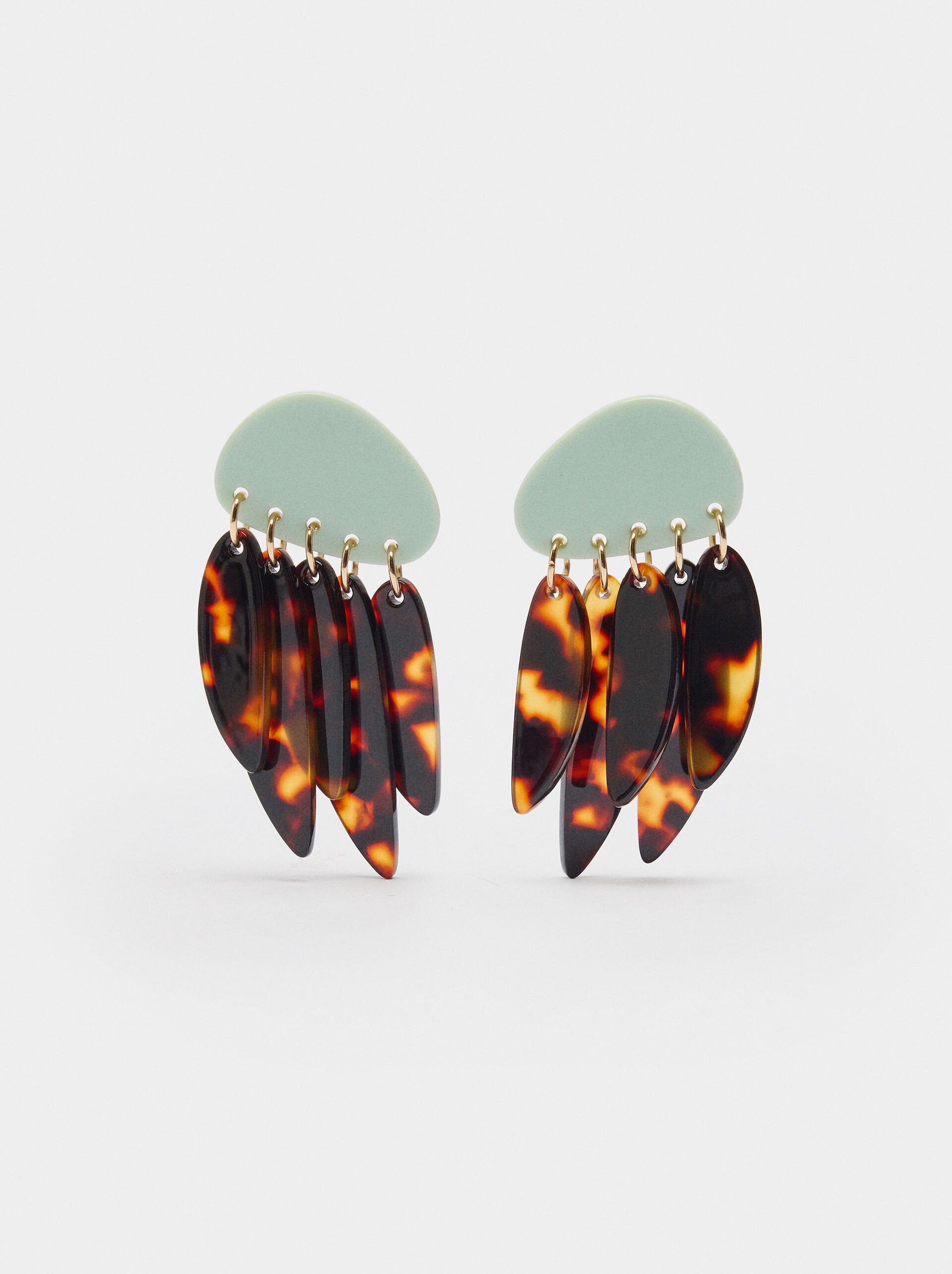 Pendientes largos de resina image number 0.0