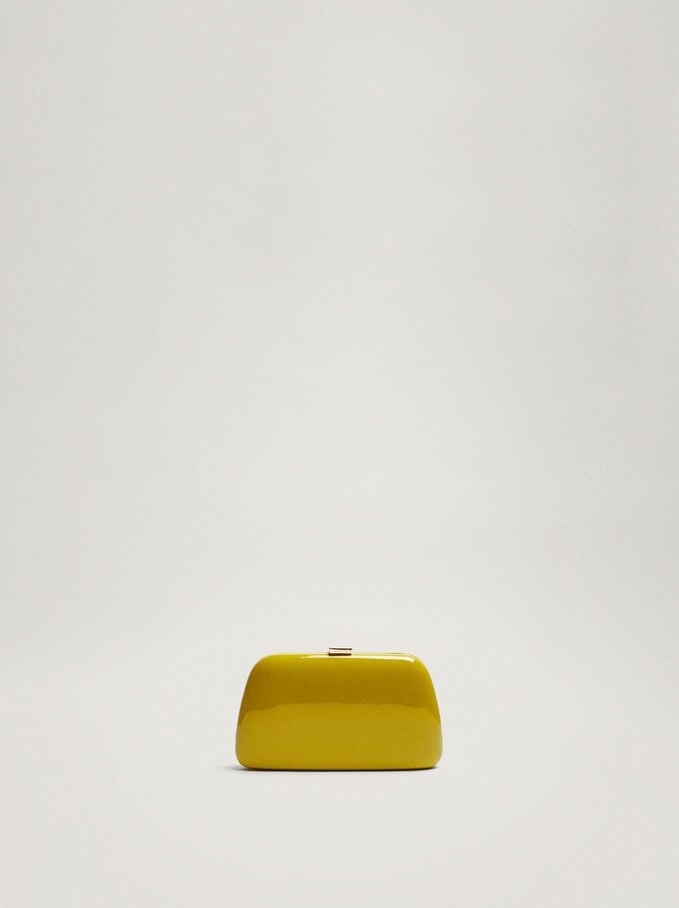 Party Patent Clutch, Mustard, hi-res