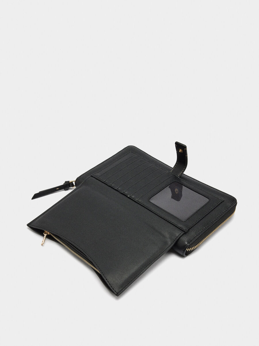 Monedero efecto piel con bandolera