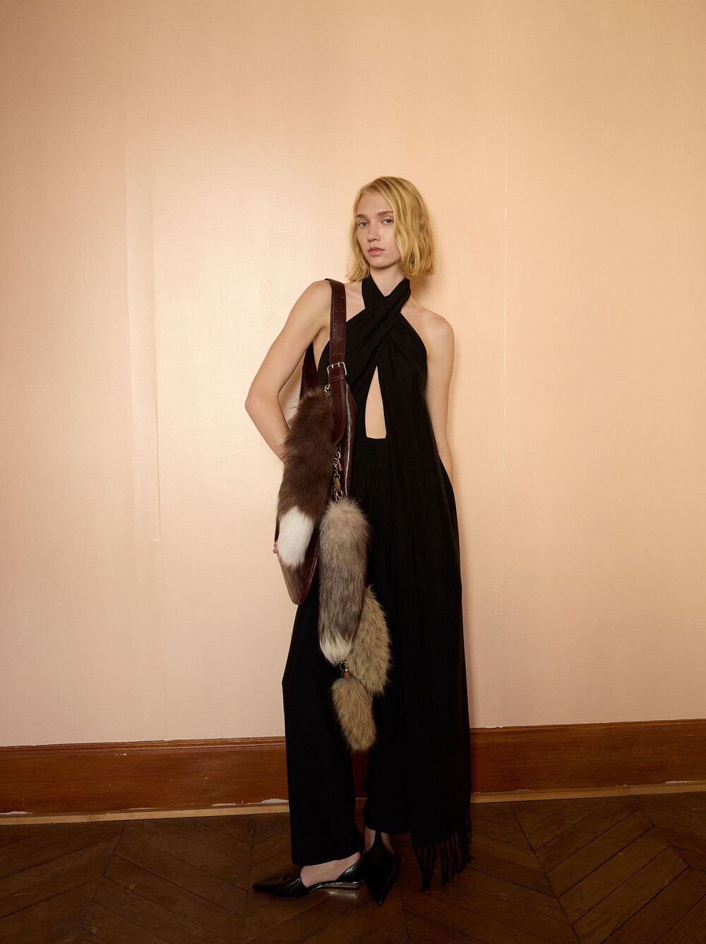 Granota halter amb efecte arrugat