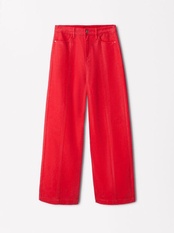 Mid-Rise Jeans, Red, hi-res