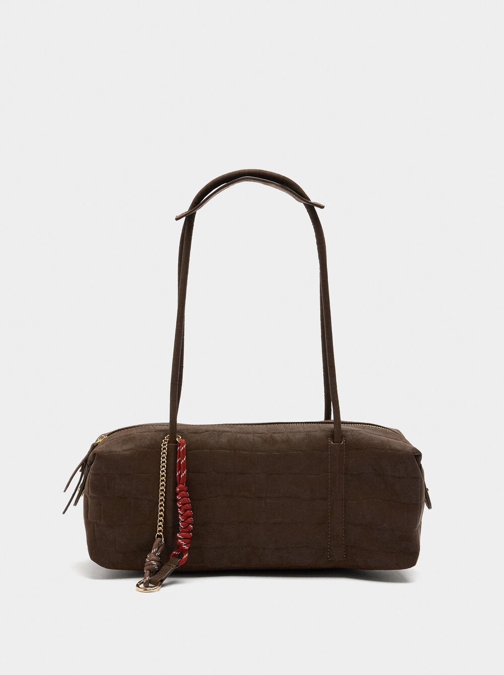 Shoulder bag with animal embossing