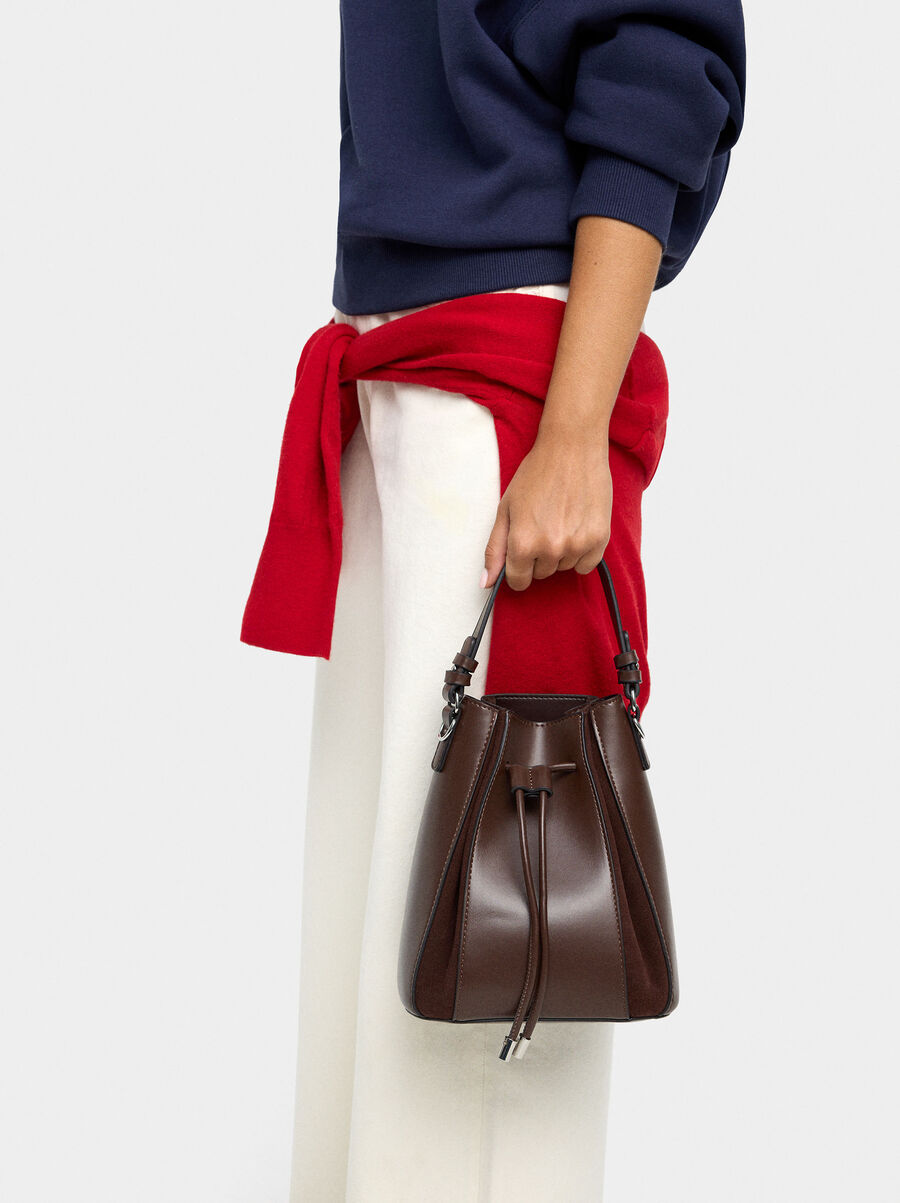 Bolso bombonera con piel S