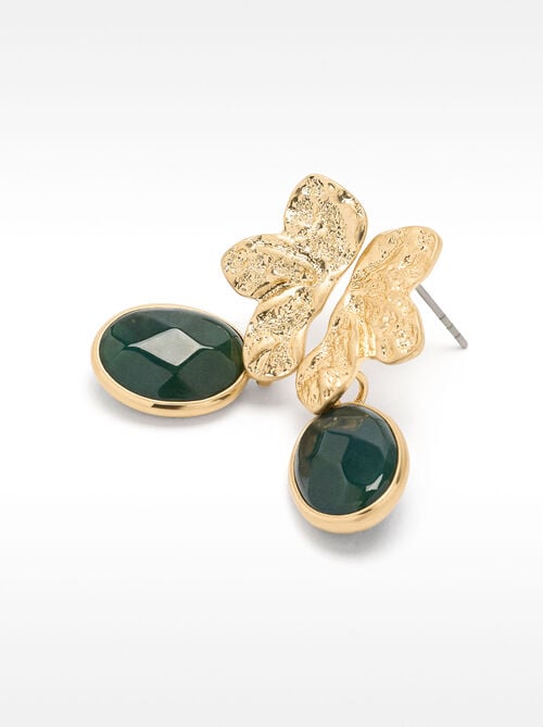 Pendientes media flor con piedra