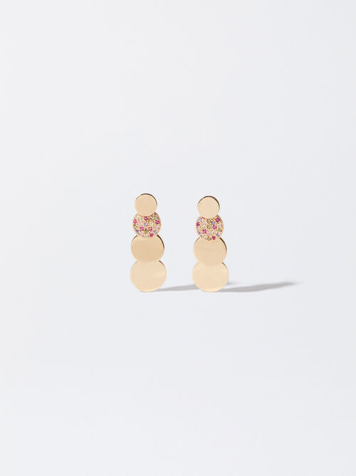 Golden Earrings With Zirconia