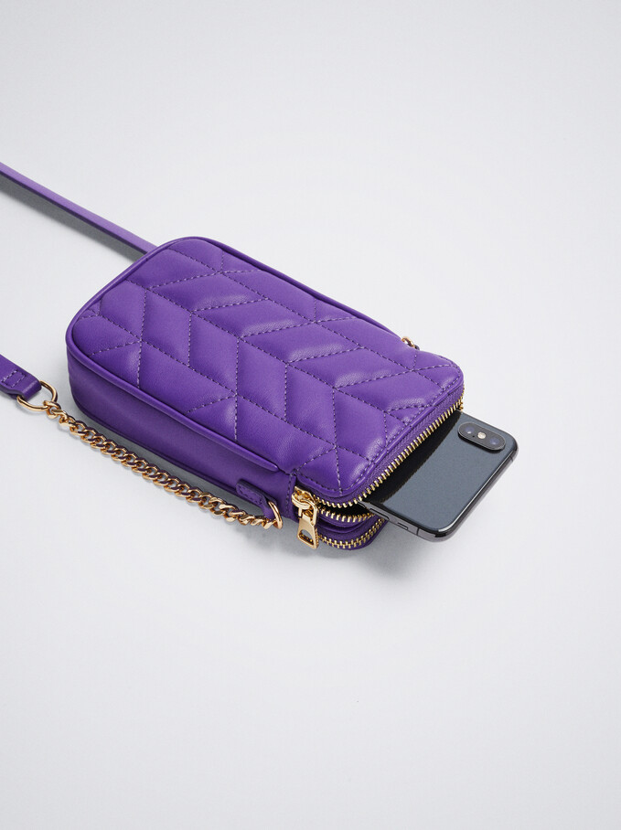 Quilted Mobile Phone Case, Purple, hi-res