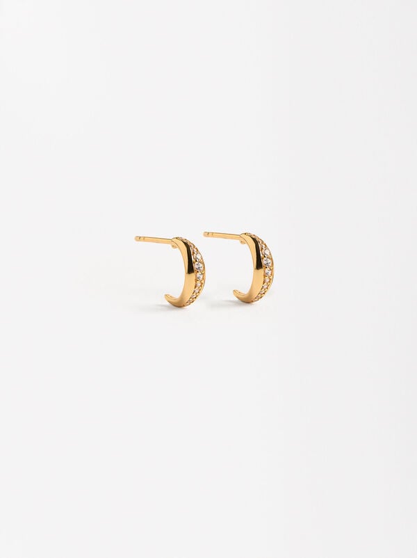 Hoops with zirconias - 925 sterling silver