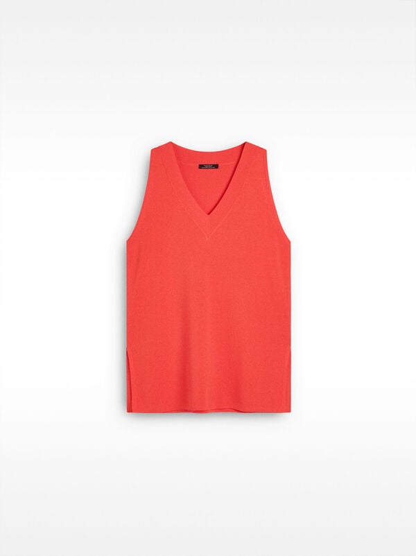 V-neck knit top