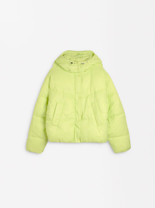 Quilted coat with hood