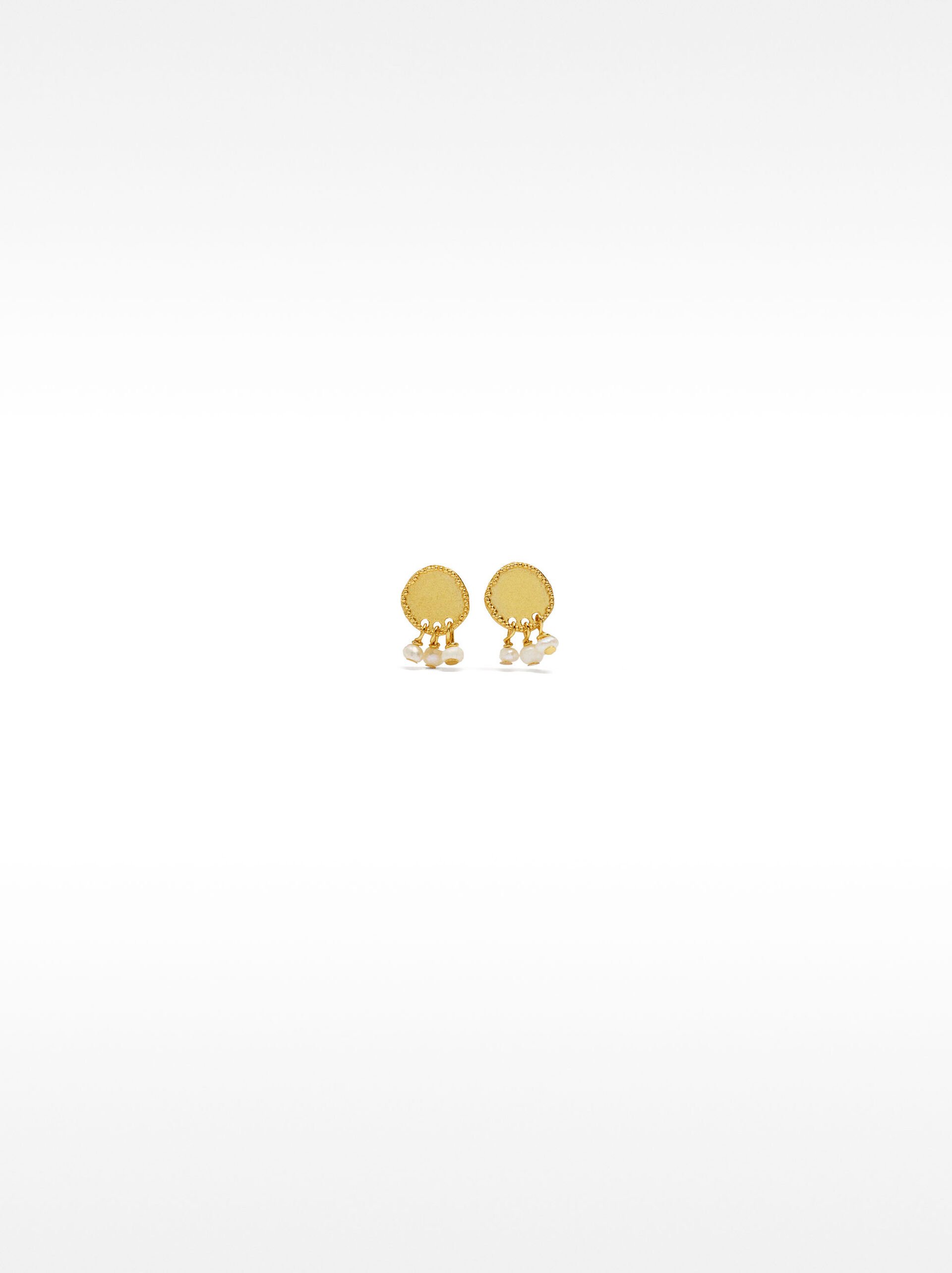 Boucles d'oreilles courtes avec perles d'eau douce - argent sterling 925 image number 0.0