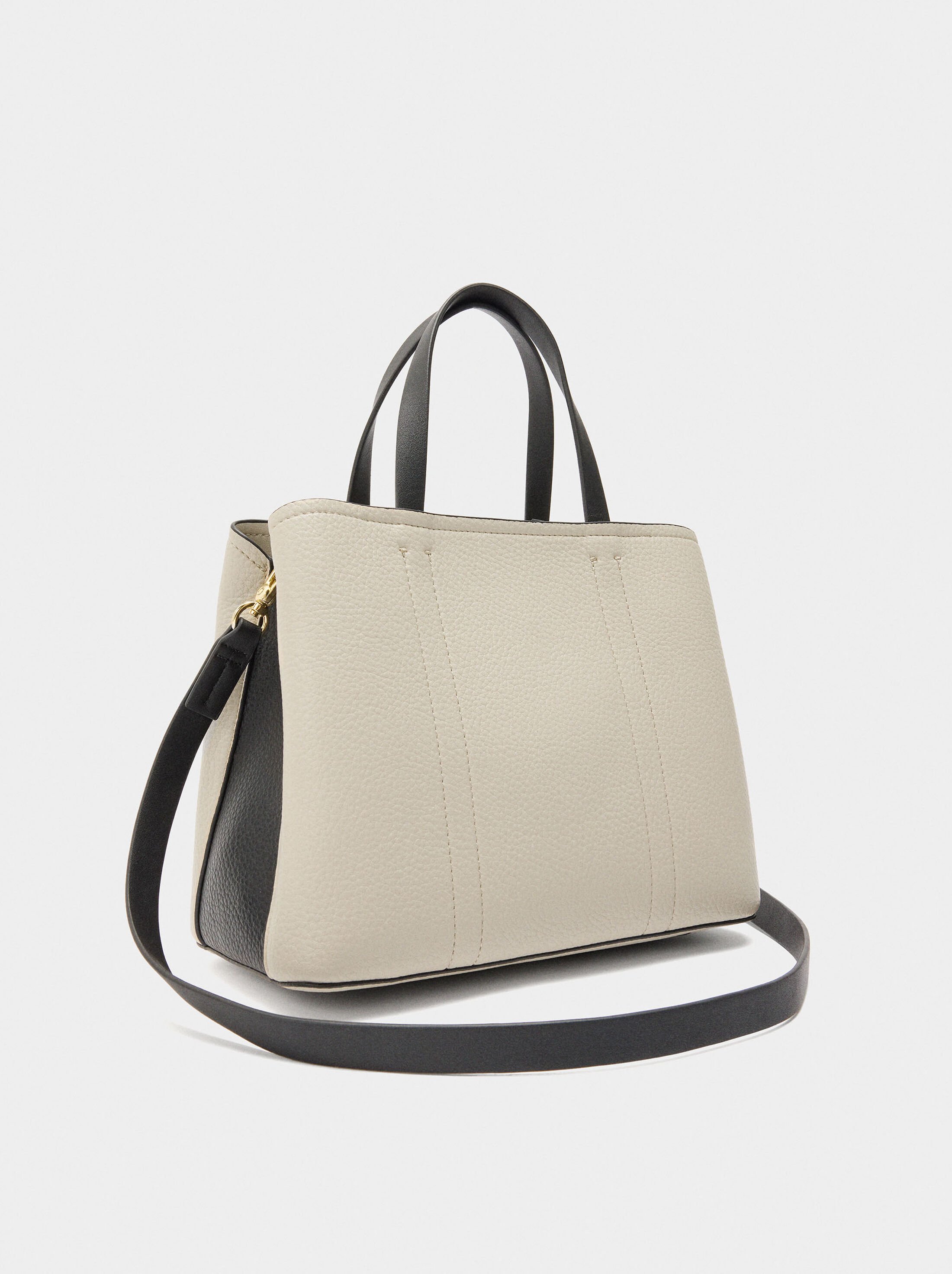 Tote bag with color block image number 2.0