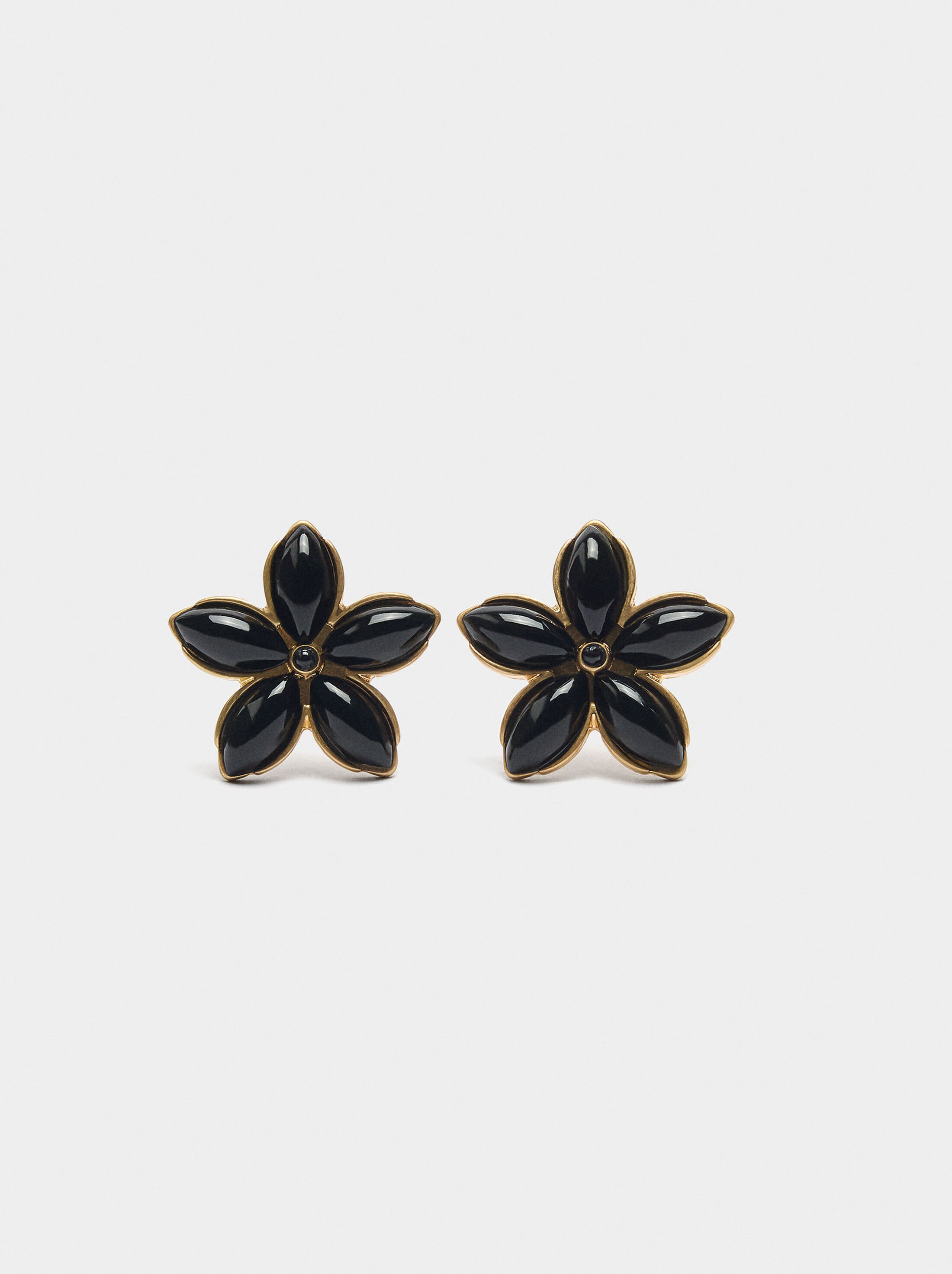 Flower earrings with resin image number 0.0