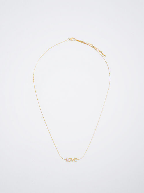 Love Steel Golden Necklace